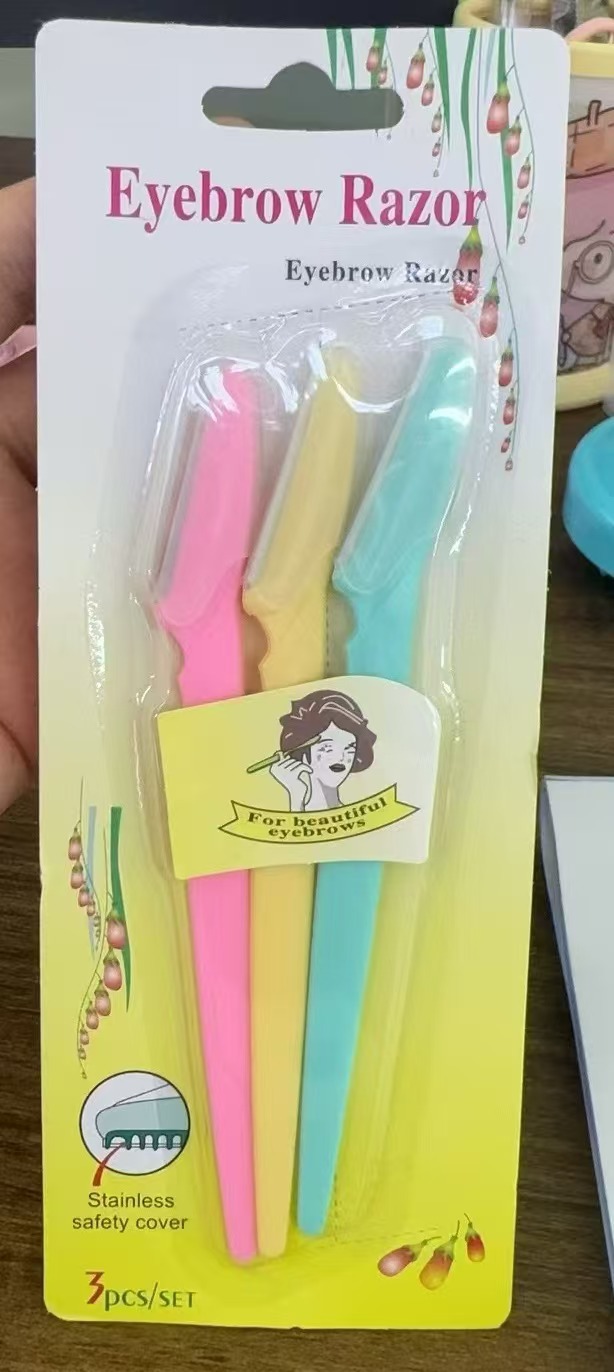 Fabricante mayorista de acero inoxidable afilado cortador de cejas cuchillo de afeitar cuchillo de cejas cuchillo de afeitar cuchillo de herramientas de maquillaje