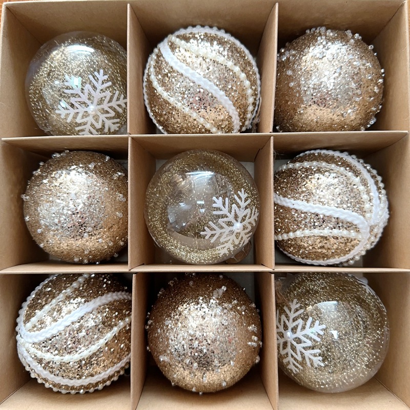 Set de bolas decorativas de Navidad en caja de regalo, colgantes para vitrina y fiestas, decoración de árbol de Navidad, comercio exterior transfronterizo