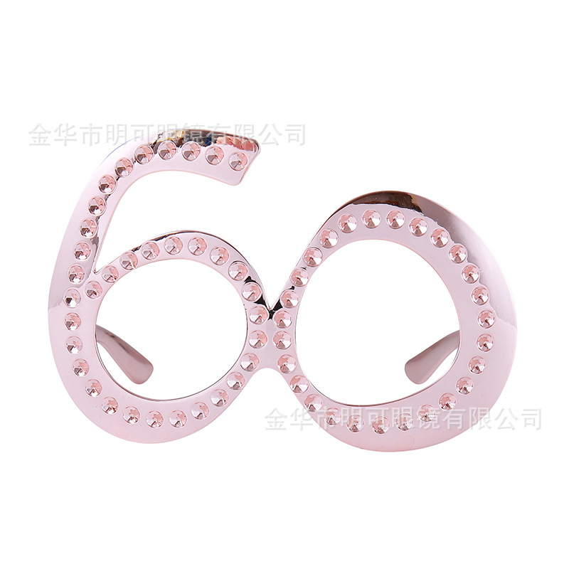 Gafas Decorativas de Cumpleaños con Números 16/18/30/40/50/60 de Plástico ABS para Fiesta