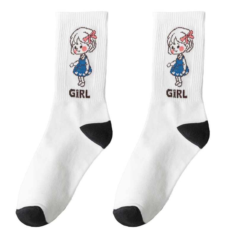 Female character cartoon in the tube socks