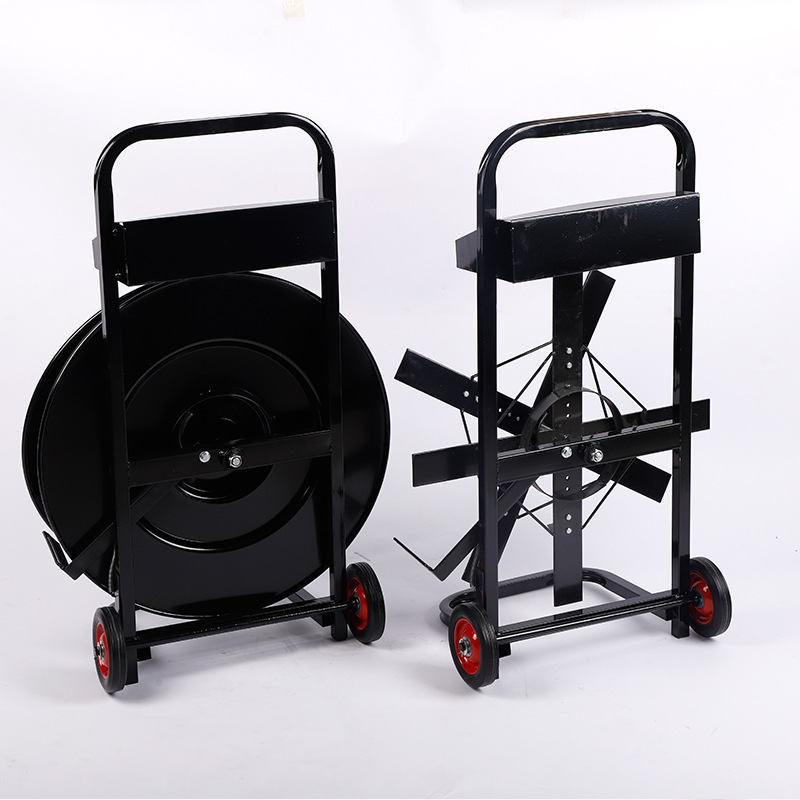 Venta al por mayor de fábrica de carro de cinta de acero plástico para pet, carro de cinta de hierro de empuje manual, carro de cinta de embalaje manual, carro de cinta de disco