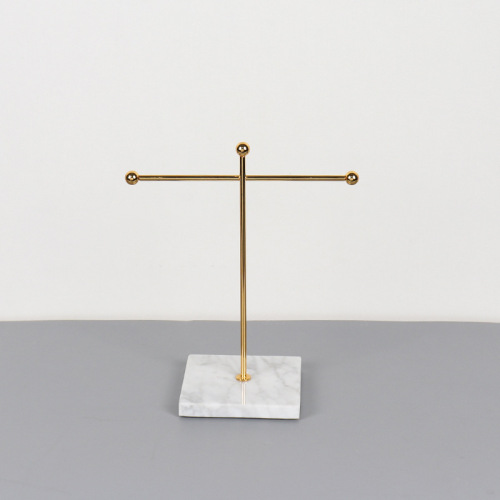 ins Nordic modern minimalist electroplated gold marble seat home decoration soft cosmetics jewelry hanger