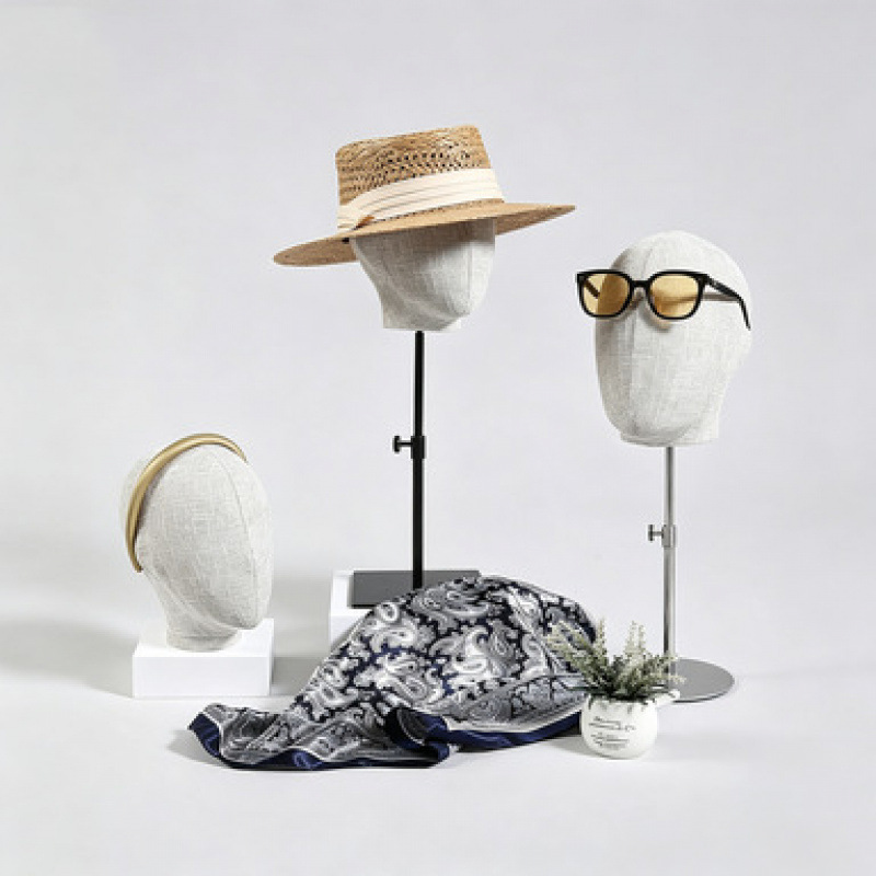 Sombreros de bambú, muñecas de cabeza, accesorios, tiendas de ropa, pelucas para hombres y mujeres, joyas de cabeza, muñecas de cabeza, estantes de exhibición, estantes de ventanas image 2