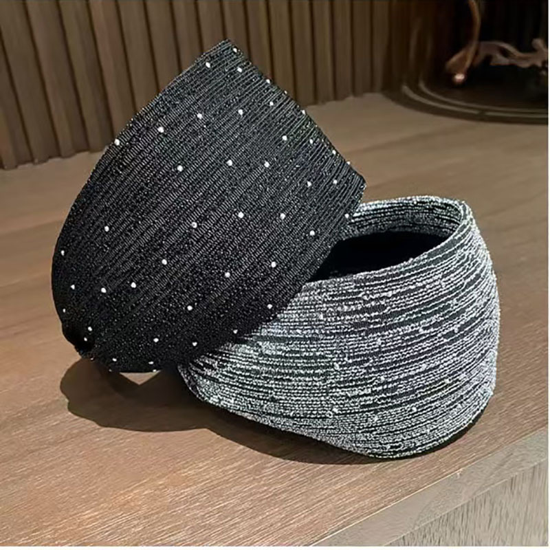 Cross-Border Korean Dongdaemun Ultra-Wide Design Hairband for Women, Diamond-Studded Wide Edge, High Crown, Exquisite, Face-Slimming Headband Hair Accessory Cross-Border Korean Dongdaemun Ultra-Wide Design Hairband for Women, Diamond-Studded Wide Edge, High Crown, Exquisite, Face-Slimming Headband Hair Accessory