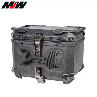 Alloy Waterproof Pattern Black Trunk: Motorcycle trunk