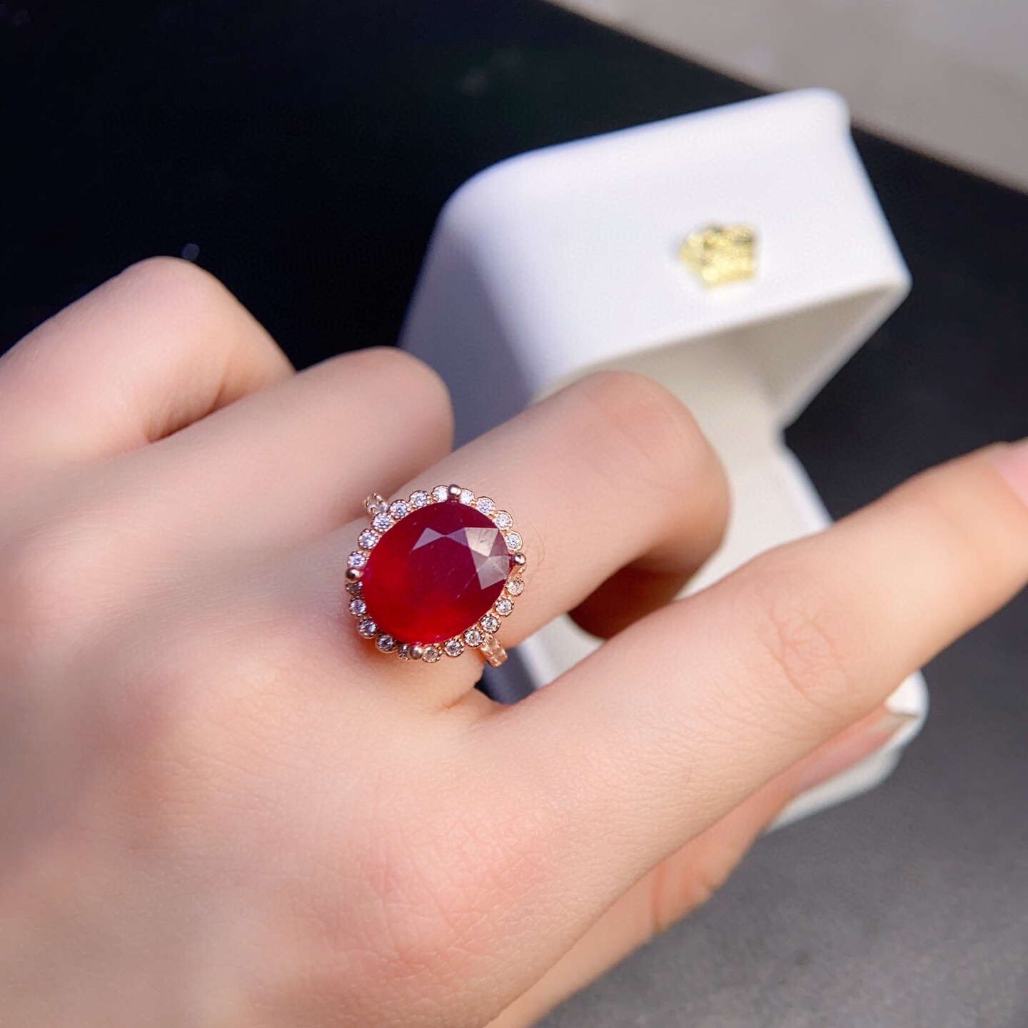Newly burned ruby ring