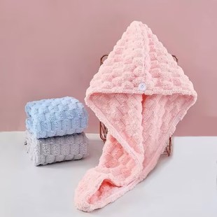Cloud Velvet Dry Hair Cap Super Absorbent Quick-drying Coral Velvet Thickened Head Wipe Towel Tortoise Velvet Shower Cap Women's Bag Turban