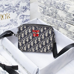 2023 new double-layer zipper multifunctional camera bag Denim floral fabric all-match shoulder bag women's messenger bag