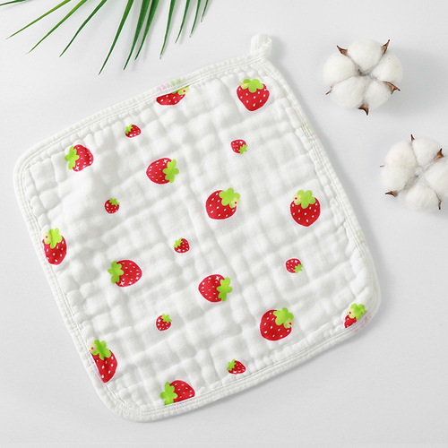 6-layer pure cotton baby face towel for babies, children's mouthguard, infant A-class 100% cotton cartoon nursing towel