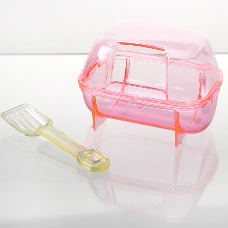 Hámster baño transparente gato baño inodoro de doble uso oso de alambre de oro bañera de plástico super grande arena de baño anti-splash