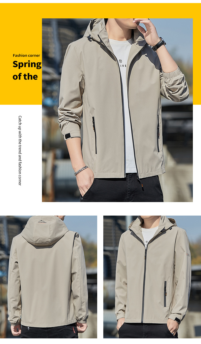 Giacca con cappuccio uomo slim fit primavera autunno casual_voghion.com