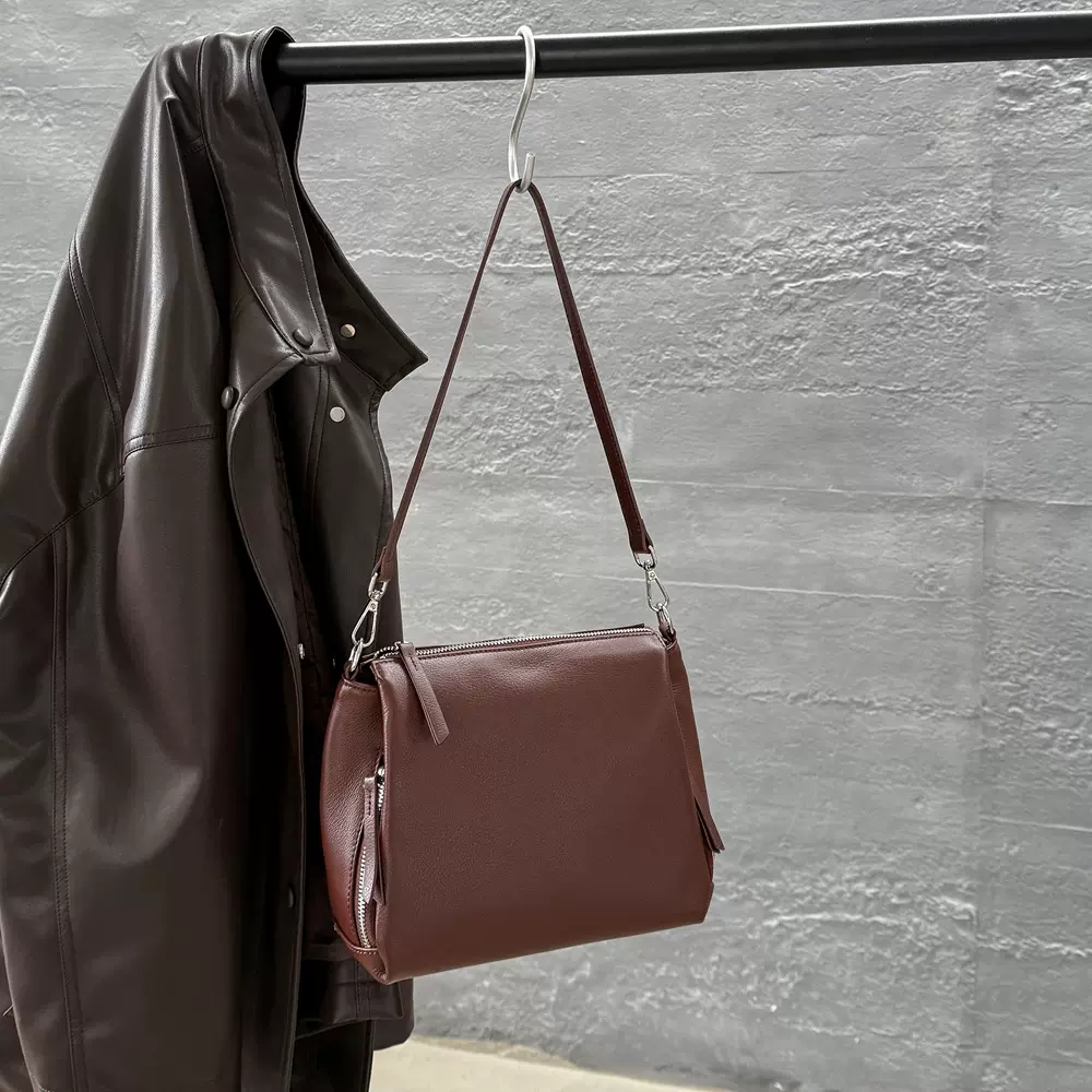 高级感复古单肩腋下包跨境软皮包包真皮女包头层牛皮自然摔单肩包
