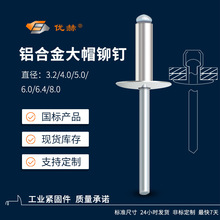 大帽檐拉铆钉开口型大帽抽芯铆钉扁圆头大帽铆钉大帽沿拉铆钉大帽