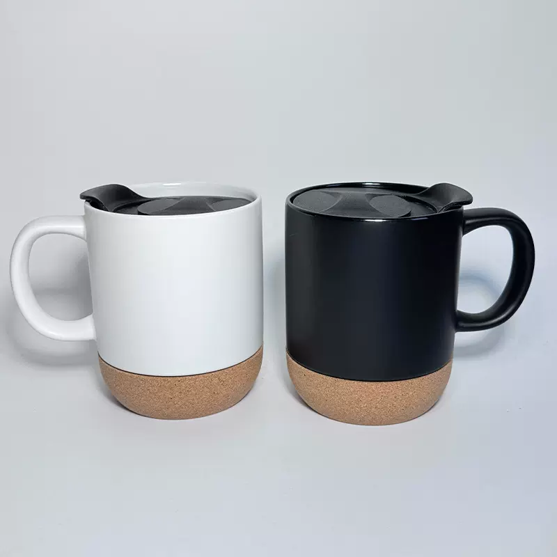 工厂直销软木底马克杯木底办公室商务大容量陶瓷杯礼品印制外贸单