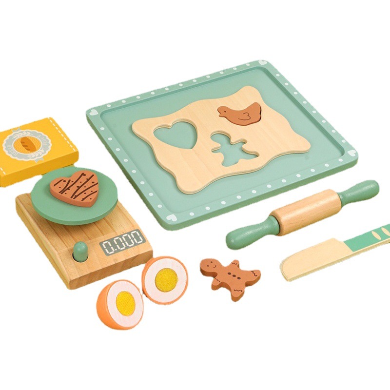 Simulación de madera para niños Hornear Galleta juguete simulación producción galleta jugar casa juguete jardín de infantes educación temprana al por mayor