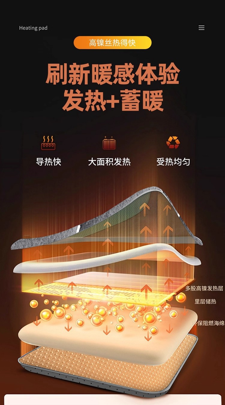 Car Heated Seat Cushion Graphene Car Interior Winter Warm Thick Plush Home USB Car Seat Electric Heating Pad