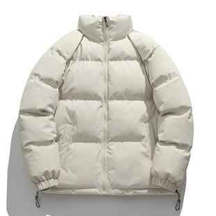 2024 Thickened Cotton-padded Jacket for Men and Women with Youth Casual Simple Loose Collar High Street Cotton-padded Jacket Trend