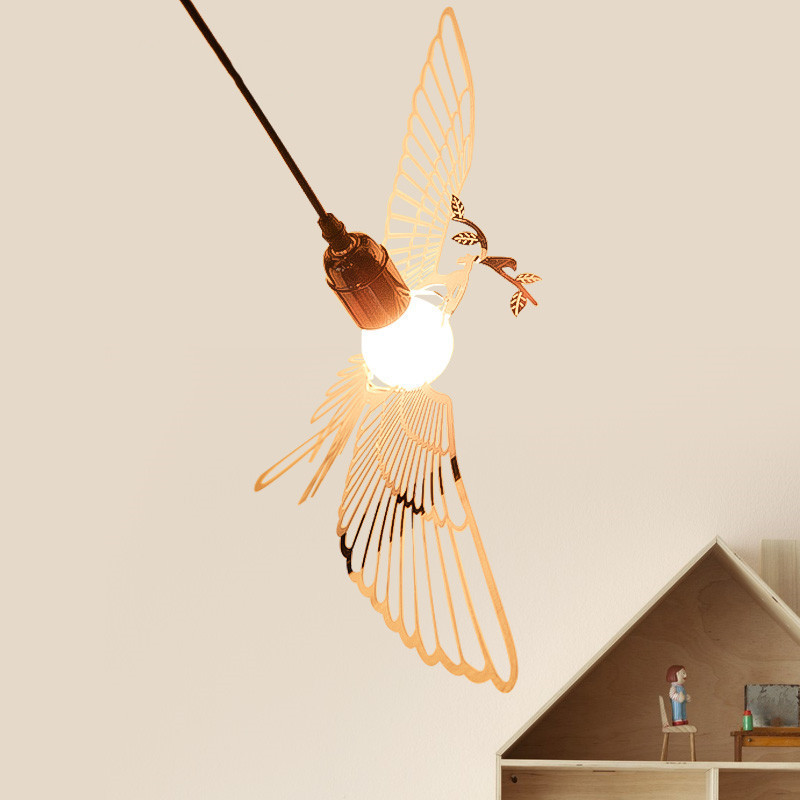 Simple modern stainless steel golden bird chandelier Nordic bar restaurant personalized creative wrought iron bird lamp bird lamp Simple modern stainless steel golden bird chandelier Nordic bar restaurant personalized creative wrought iron bird lamp bird lamp