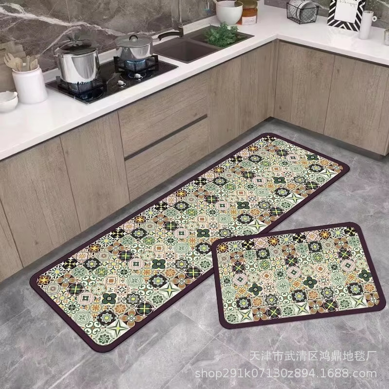Cross-Border Kitchen Household Crystal Velvet Floor Mats, Non-Slip Floor Mats, Household Entrance Door Floor Mats, Bathroom Door Stain-Resistant Floor Mats