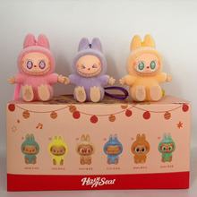 拉布布labubu心动马卡龙坐坐派对搪胶毛绒系列趣味盲盒公仔摆挂件