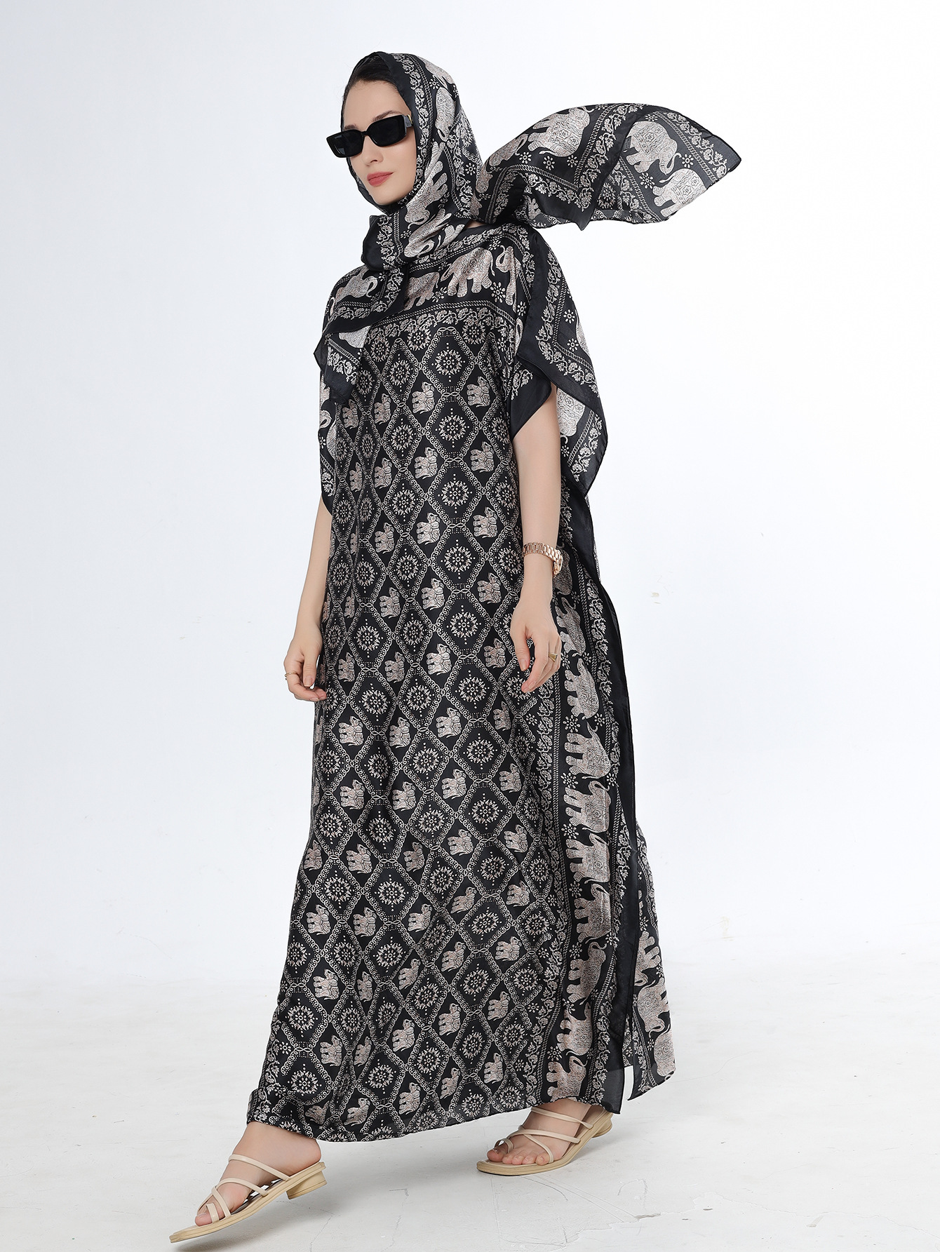 2025 primavera y verano nuevo Amazon venta rápida ropa malaya camisa de arena imitación seda brocado ropa de protección solar de vacaciones de playa