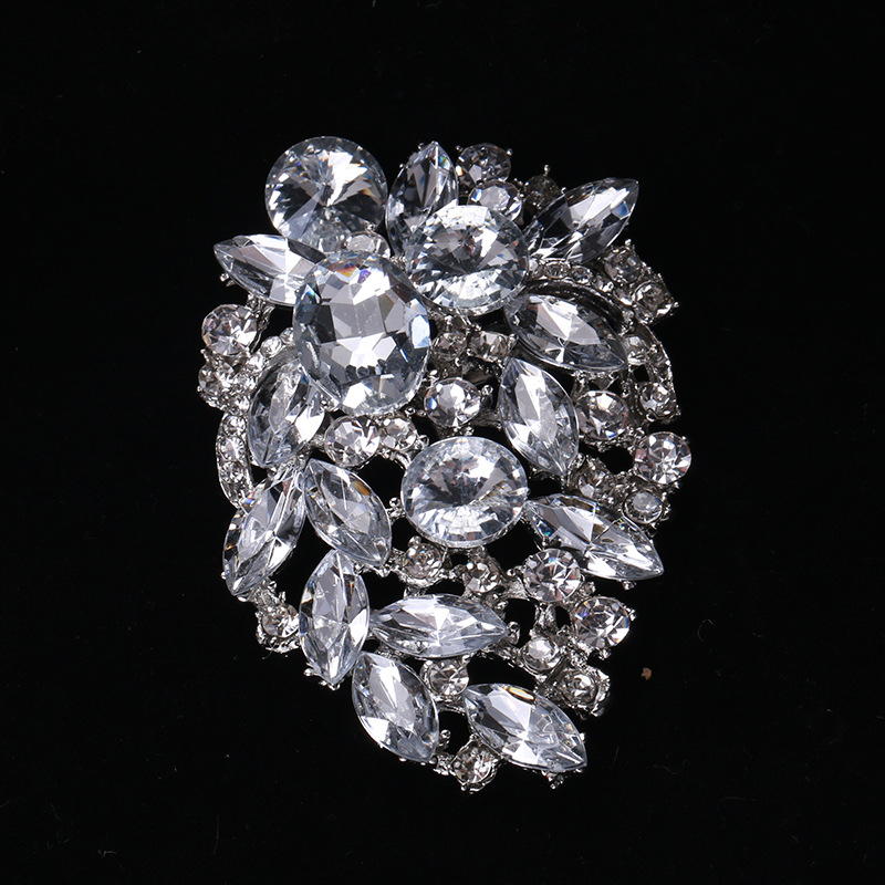 25g Weight Glass Inlay Material Brooches Classification Holiday, Daily Occasion Alloy Material Flower Pattern Women's Gender Inlay Design Korean Style Style Korean Style Pin Flower Alloy Inlay Glass Women's Brooches 8
