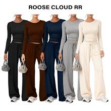 F 19223 Women's Solid Color Casual Set Ůװ������װ ����