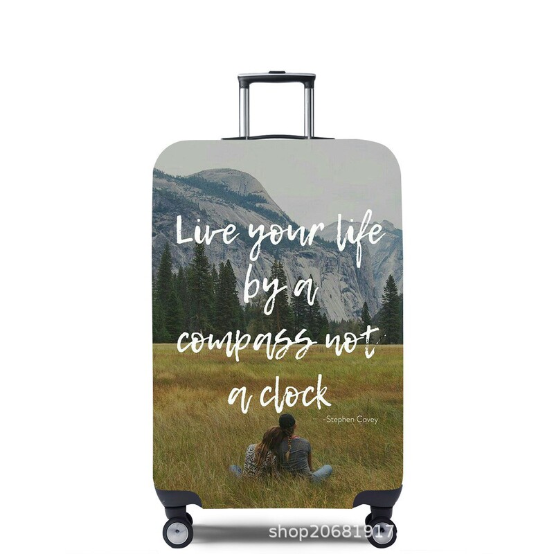 Luggage Cover 3D Printing Travel Suitcase Trolley Case Protective Cover Dustproof Cover Elastic