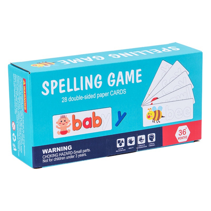 Directo de fábrica de madera de educación temprana de los niños juego de palabras Inglés letras cognición kindergarten Ilustración rompecabezas