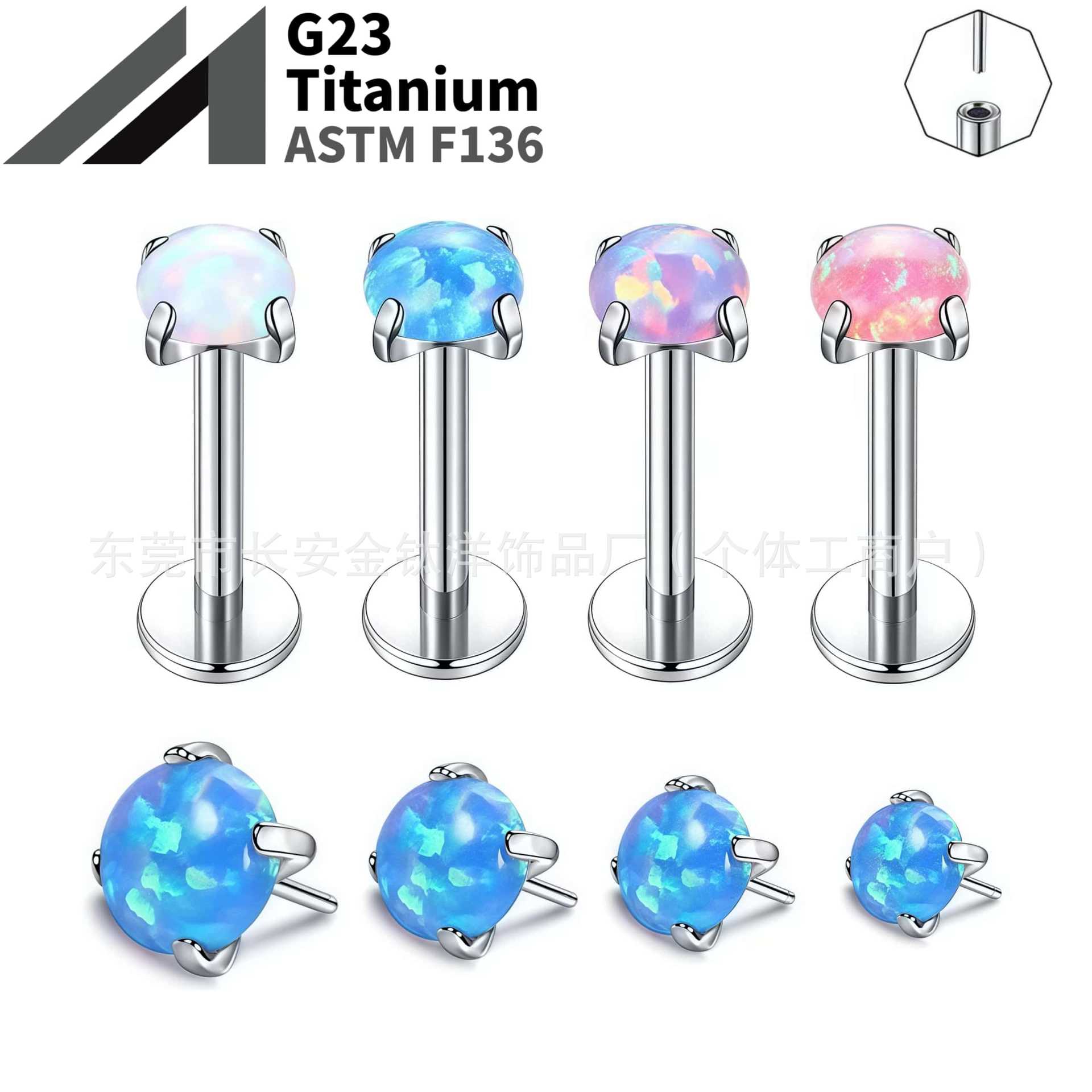 16G labret stud size and finish detail