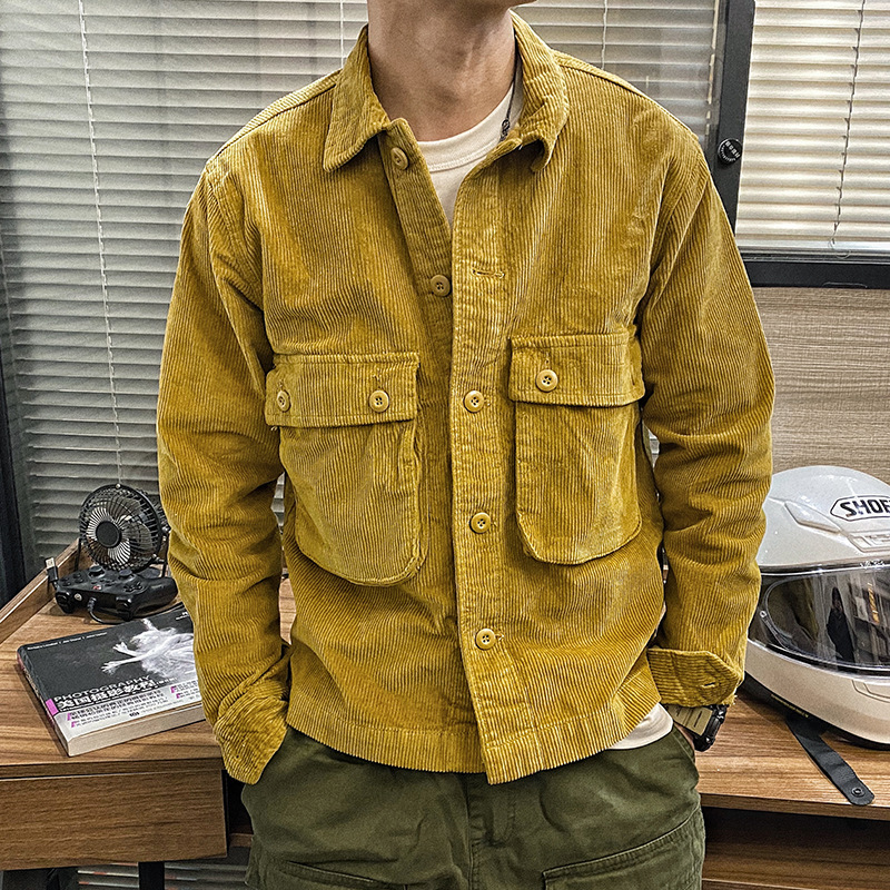 New Spring and Autumn Corduroy American-Style Thin Jacket Retro Motorcycle Shirt New Spring and Autumn Corduroy American-Style Thin Jacket Retro Motorcycle Shirt