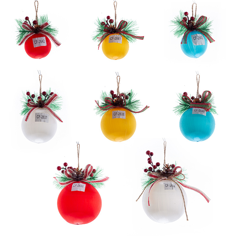 6 - 10CM fibra de algodón personalizada espuma de textura de lujo ligera ventana de bolas de Navidad colgantes decorativos de árbol de Navidad