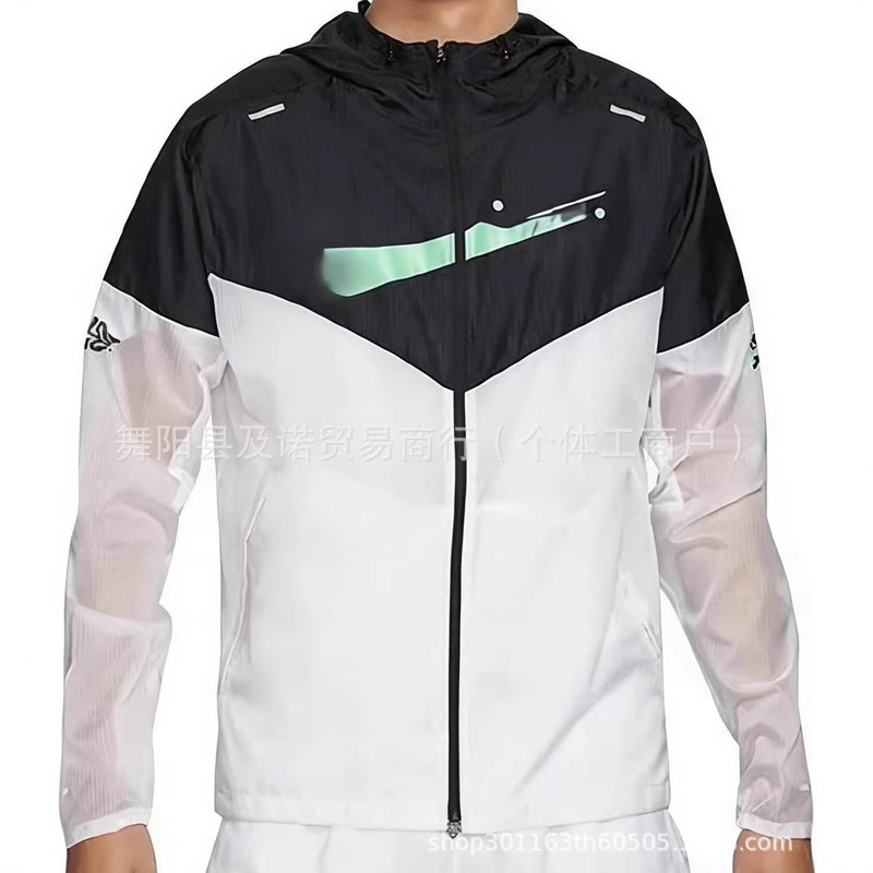 Cross-Border Windproof Outdoor Tokyo-Style Hooded Lightweight Running Jacket with Print, Sun Protection, and Breathable Features, in Stock