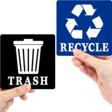 跨境热销垃圾桶回收标签贴纸 可重复使用垃圾贴纸乙烯基回收标志
