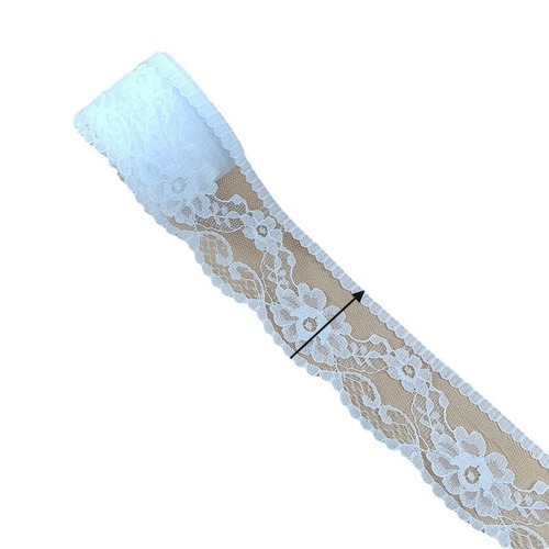 White lace edge Nylon chiffon fabric spandex non-stretch lace clothing DIY supply factory wholesale
