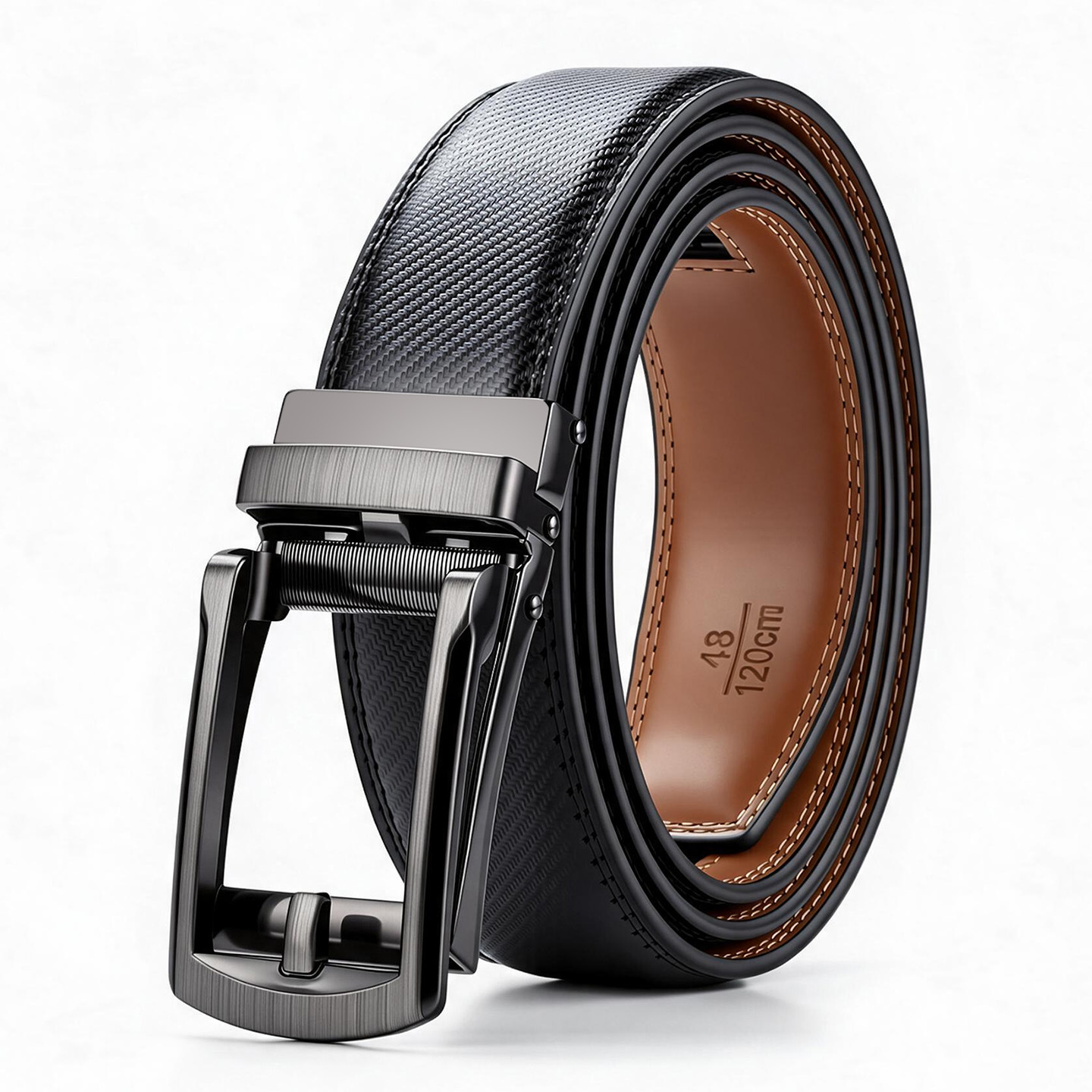 Amazon Cross-border Men's Leather Belt Genuine Leather Automatic Buckle Youth Business Factory Wholesale Belt