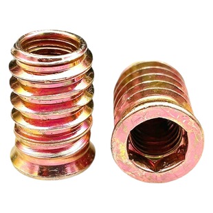 Factory price in stock countersunk head hexagon internal and external teeth nut color zinc full teeth straight-through non-intermedium internal and external teeth embedded nut