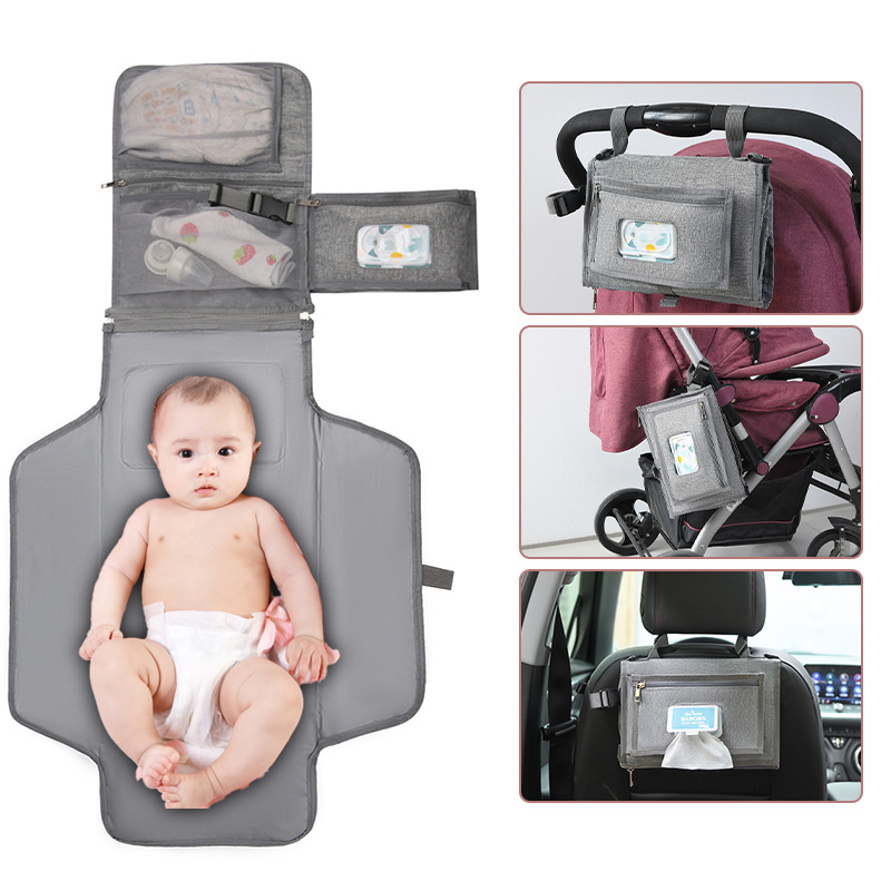 Nueva almohadilla de pañal portátil colgando del coche de los niños mini bolso de la momia del bebé multifuncional plegable bolsa de pañales