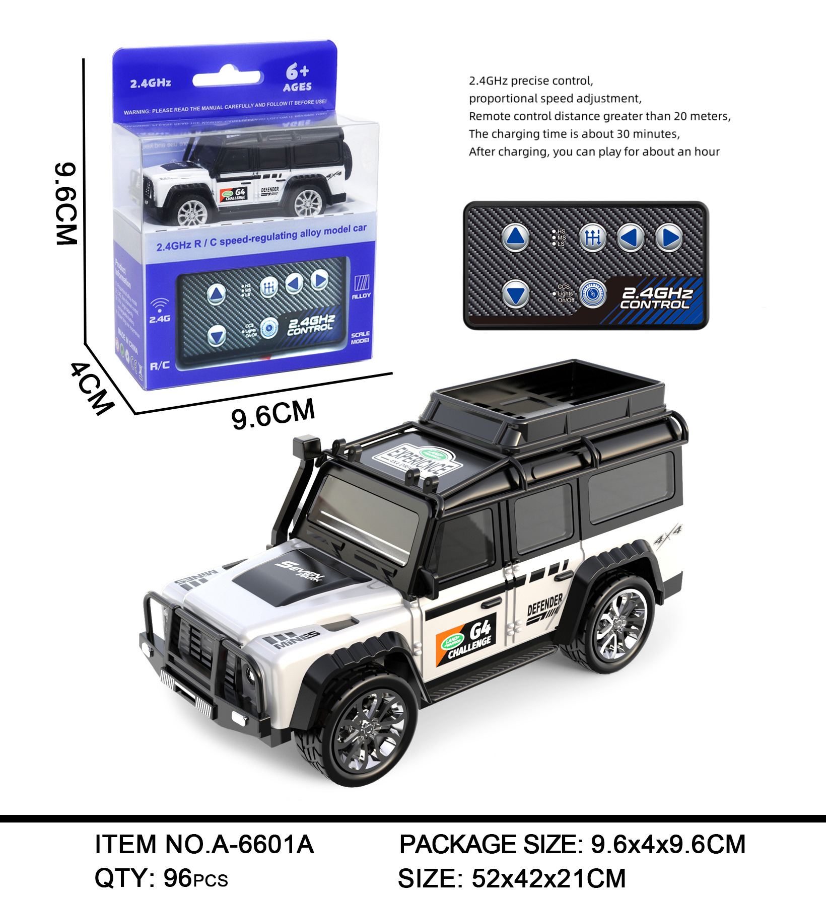 Mini remote control car toy 2.4g Light Adjustable speed belt trailer Simulation Model 1:64 alloy car cross-border toy