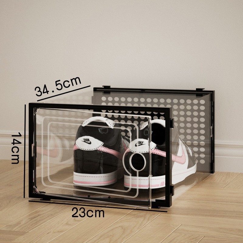 Caja de almacenamiento de zapatos de plástico transparente, caja de zapatos con tapa abatible, organizador de zapatos para el hogar, artefacto de almacenamiento de zapatos para mujer, caja de almacenamiento engrosada