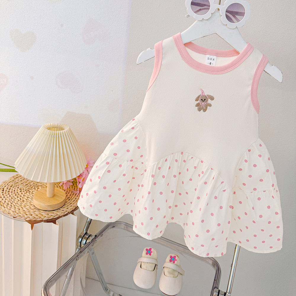3402 Baby Skirt Summer Foreign Style dress Cute Girls Summer Sweet Sleeveless dress New Children's Skirt