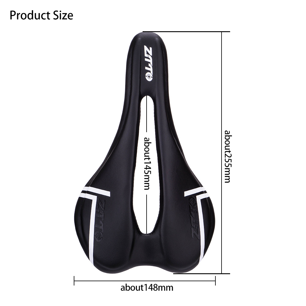 Cojín de bicicleta de carretera de montaña ZTTO Cojín de sillín de sillín de cuero de microfibra Bolsa de asiento plegable de bicicleta hueca cómoda y transpirable