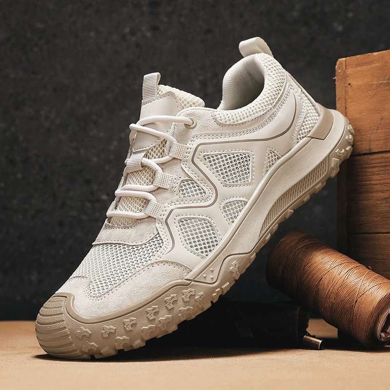 Весенняя новая модель большого размера повседневная мужская обувь дышащая сетка туристическая обувь мужская наружная нескользящая и износостойкая спортивная обувь