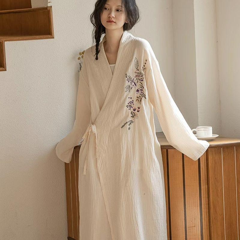 【4734人コレクション】新中国式パジャマ女性中国風長袖春秋2025年新型シンプル帯|undefined