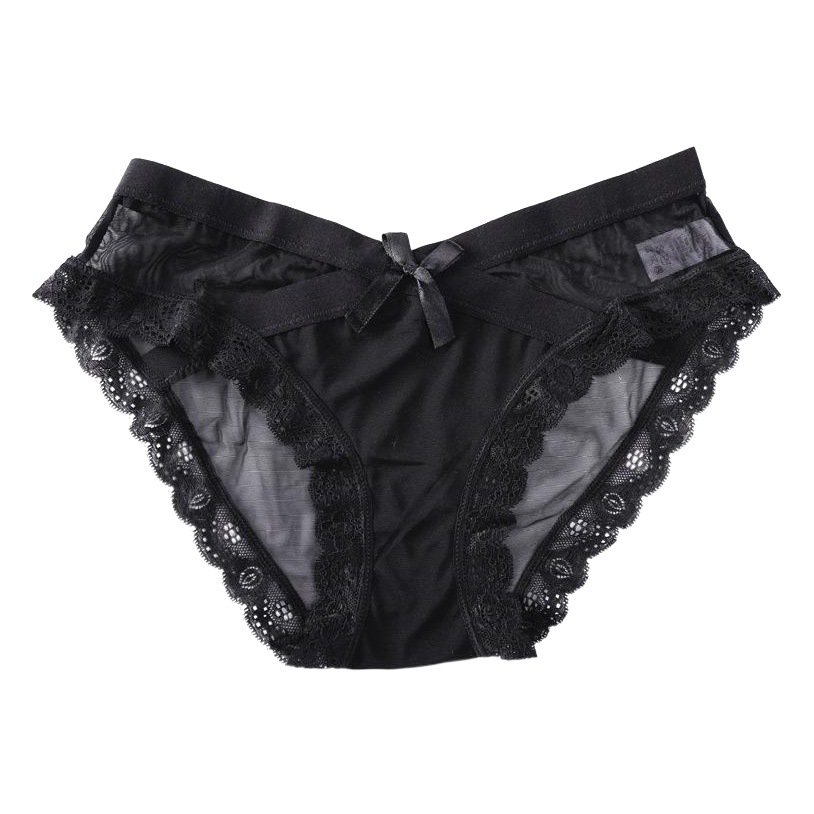 Malla sin costuras sexy arco de encaje ropa interior de las mujeres de cintura baja de las mujeres calzoncillos de cadera de encaje caliente ultra-Delgado