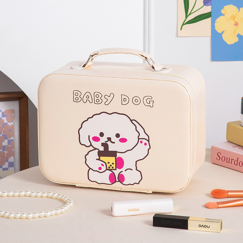 Nueva caja de maquillaje de dibujos animados de alto valor, bolsa de maquillaje portátil de viaje, bolsa de maquillaje portátil de regalo, bolsa de almacenamiento de regalo encantadora