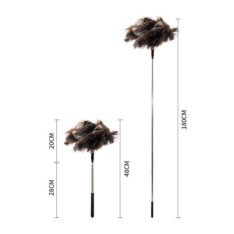 Manufacturer Supplies 2026 New Model Retractable Ostrich Feather Duster 200cm for General Cleaning, Ostrich Feather Duster with No Static Electricity