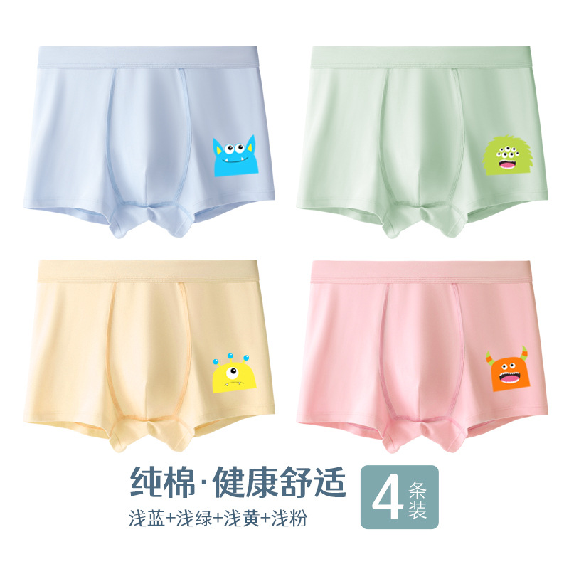 Ropa interior de los hombres adolescentes niños algodón boxer shorts niños mayores niños de la escuela secundaria estudiantes de la escuela primaria boxer ropa interior