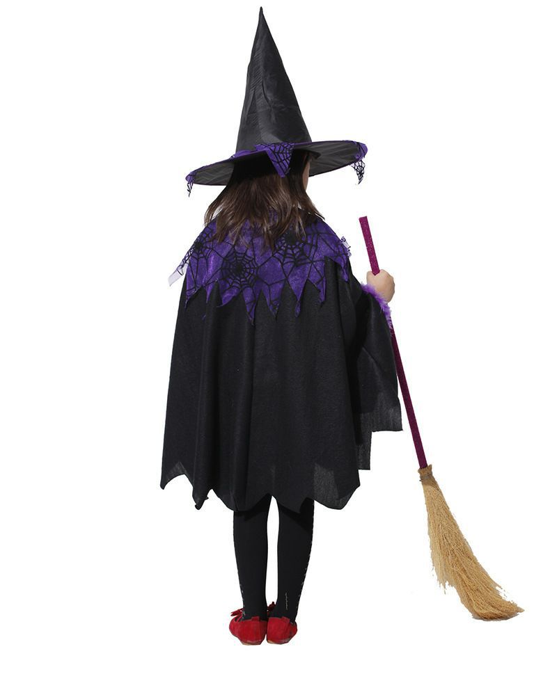 Helovino vaikiško pasirodymo kostiumas raganos apsiaustas vaidmenų žaidimas mielas vampyro kaukių pelerina_voghion.com