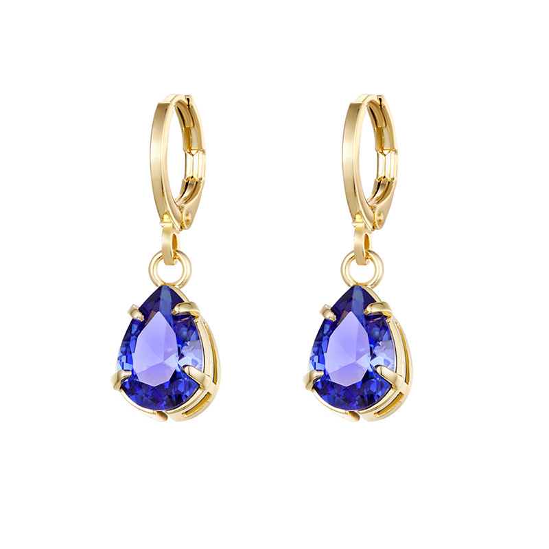 Water Droplets Pattern 1 Pair Simple Style Classic Style Water Droplets Inlay Copper Zircon Drop Earrings